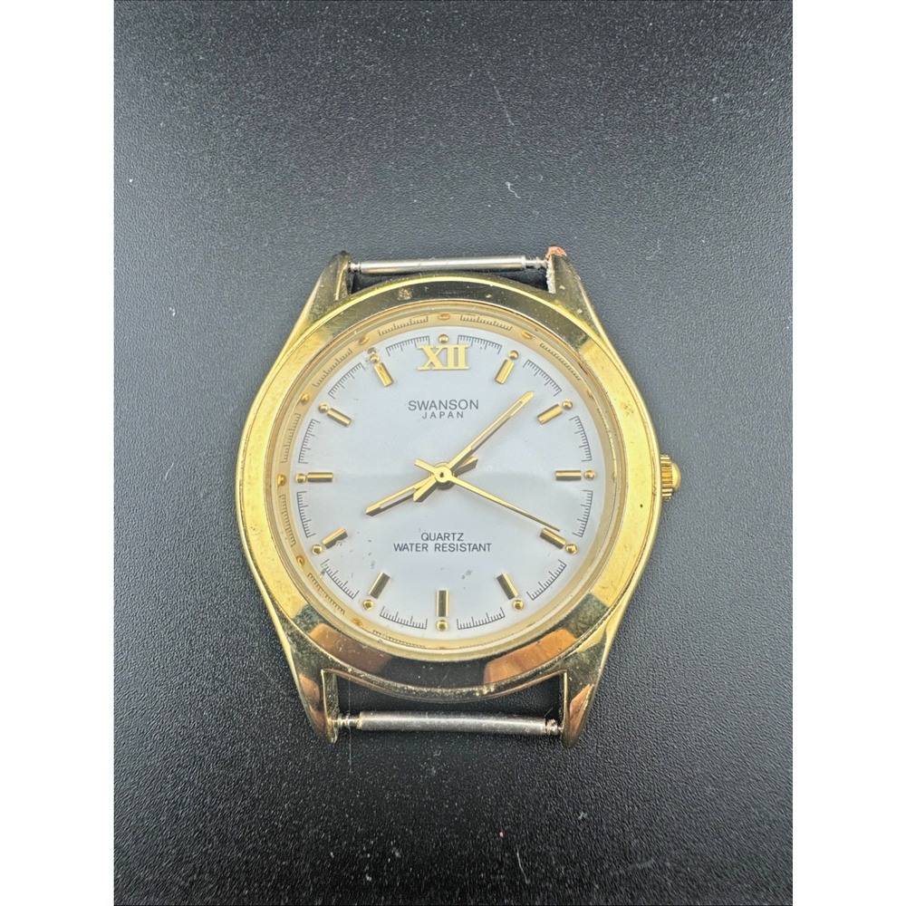 Vintage Swanson Japan Quartz Gold Tone Watch No Strap - Picture 4 of 4